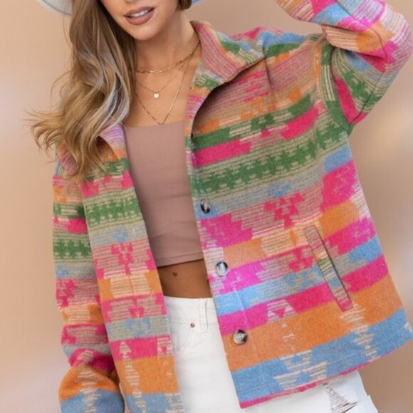 THE TOPSANNAH LADIES AZTEC PRINT JACKET - Picture 8 of 12